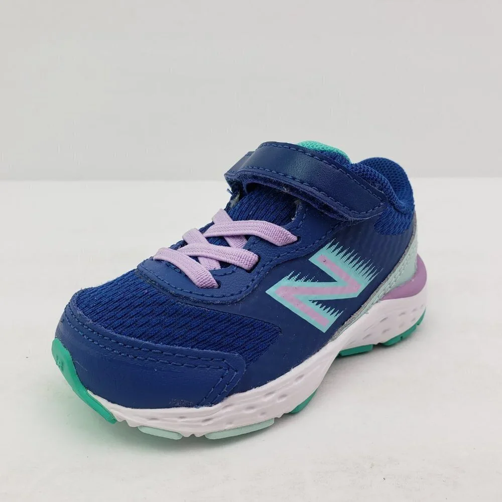 New Balance 680 V6 Toddler Girls Size 4W Wide Captain Blue Violet Sneaker Shoes_2
